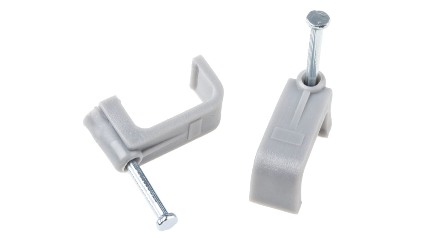 RS PRO Grey PE Rectangular Cable Clip