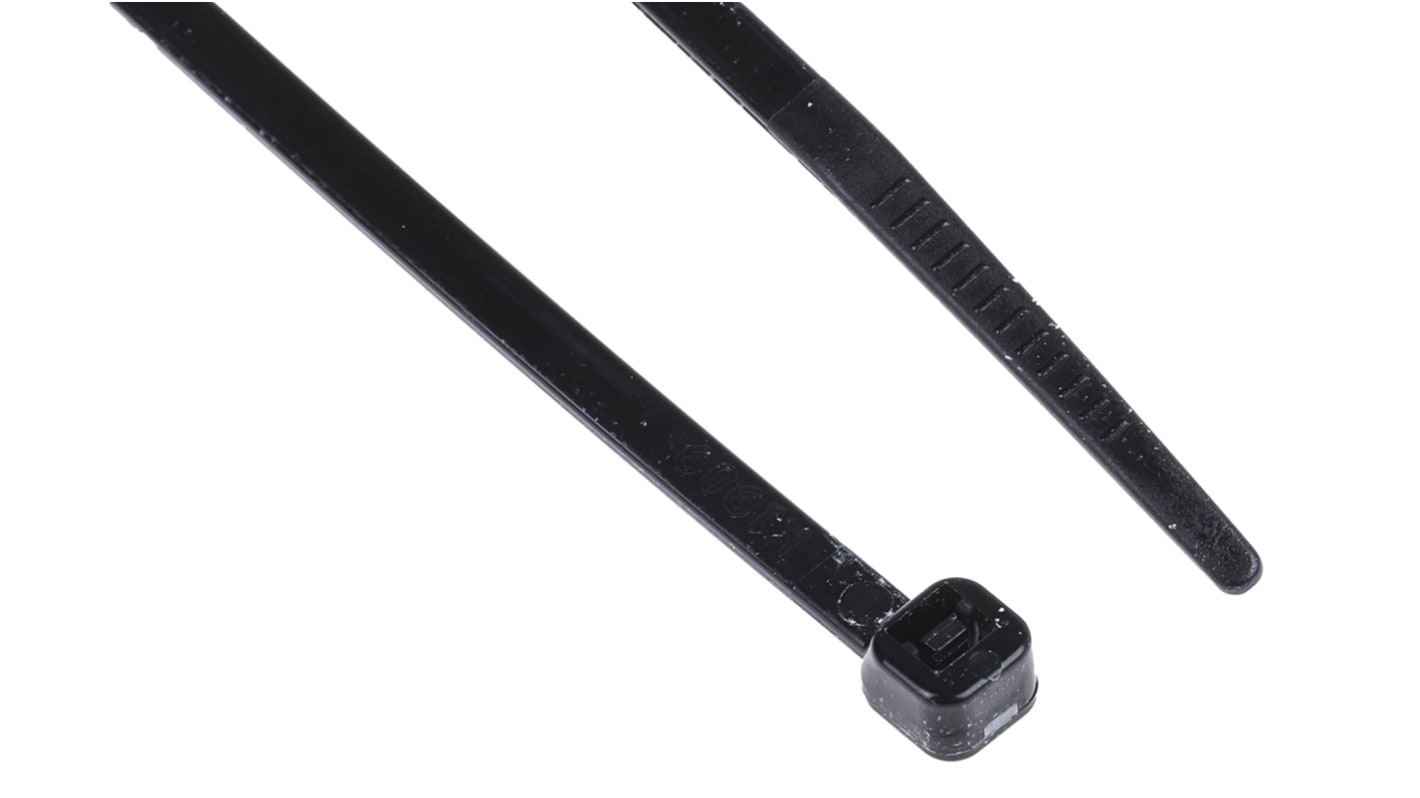 RS PRO Cable Tie, 150mm x 3.6mm, Black Nylon, Pk-1000