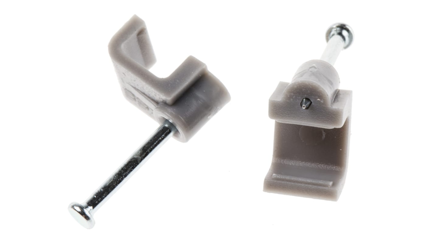 RS PRO Grey PE Rectangular Cable Clip
