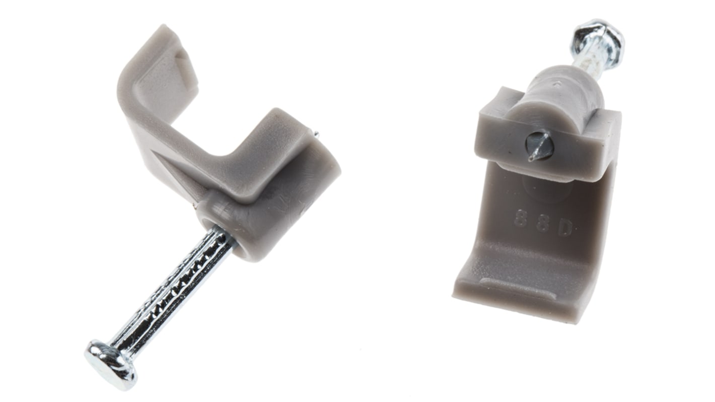 RS PRO Grey PE Rectangular Cable Clip