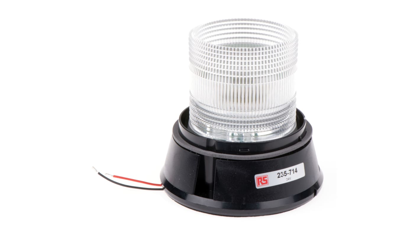 RS PRO 闪光白炽警示灯, 黑色外壳, 24V 直流, Φ153mm底座, 表面安装, IP56