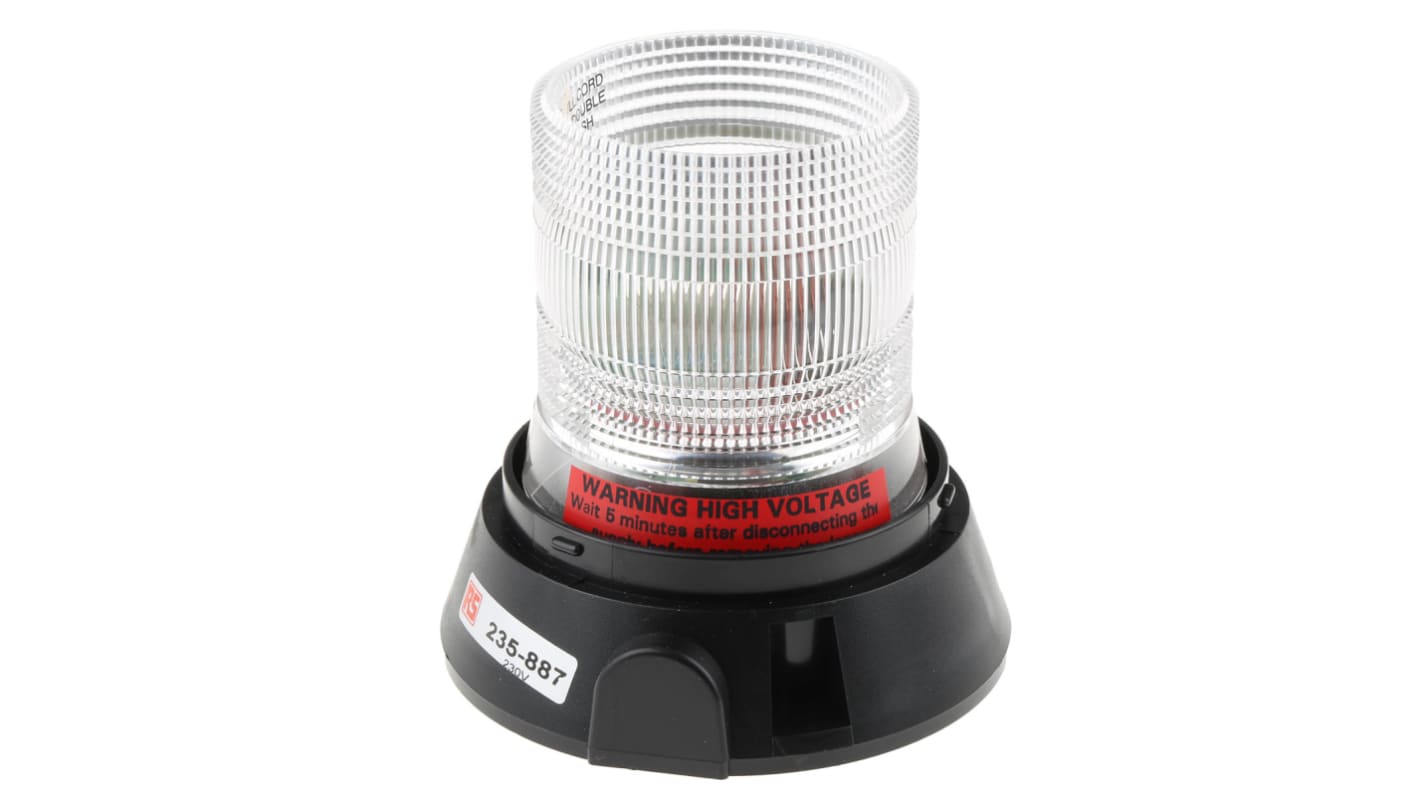 RS PRO Flashing Beacon, 230 V ac, Surface Mount, Xenon Bulb, IP56