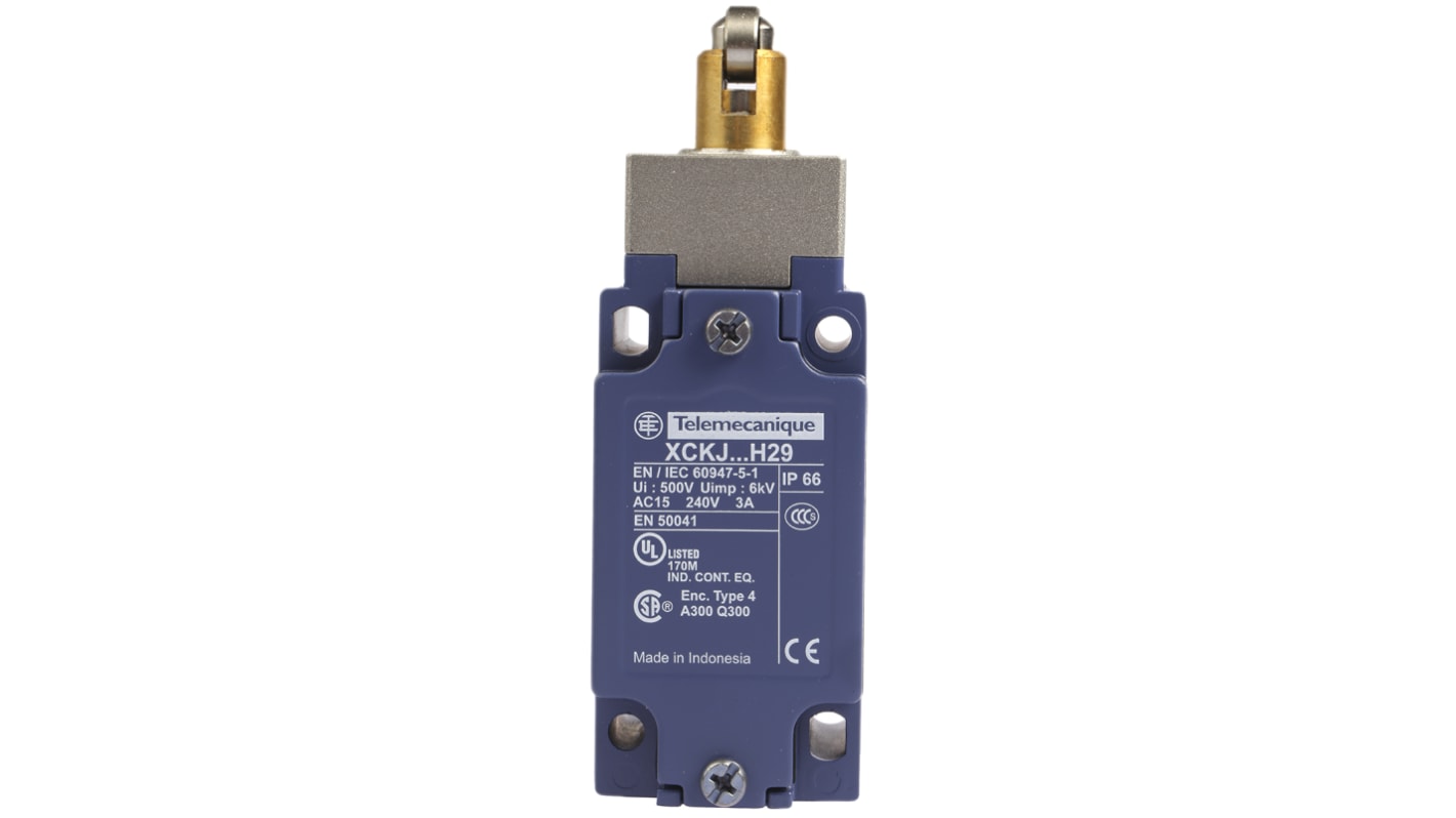 Telemecanique Sensors OsiSense XC Series Plunger Limit Switch, NO/NC, IP66, SPDT, Zinc Alloy Housing, 240V ac Max, 10A