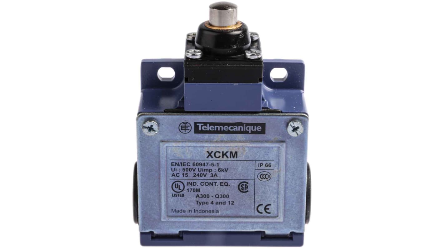 Telemecanique Sensors OsiSense XC Series Plunger Limit Switch, NO/NC, IP66, DP, Zinc Alloy Housing, 240V ac Max, 10A Max