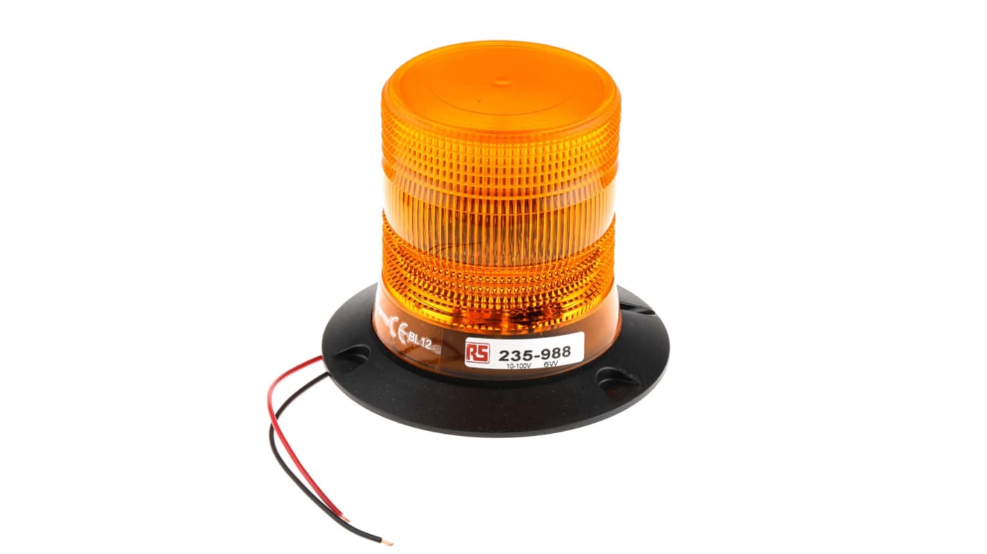 Segnalatore Lampeggiante RS PRO, Xeno, Ambra, 10 → 100 V c.c.