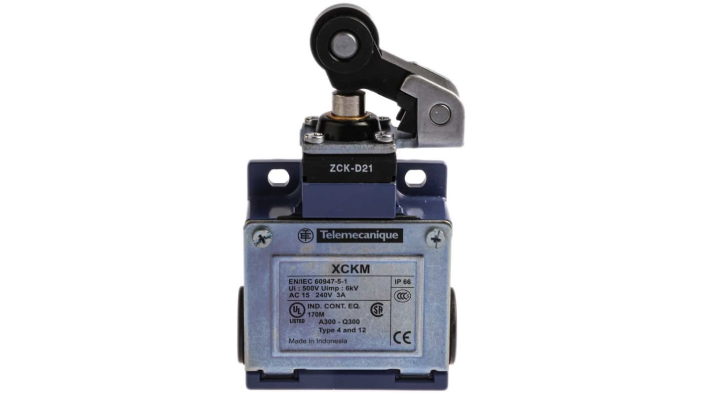 Telemecanique Sensors OsiSense XC Series Plunger Limit Switch, NO/NC, IP66, DP, Zinc Alloy Housing, 240V ac Max, 10A Max