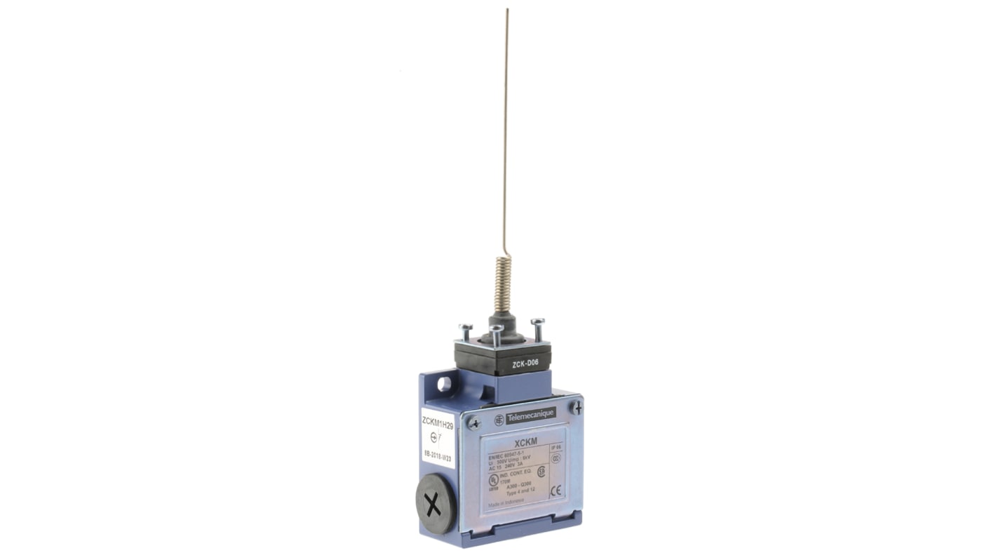 Telemecanique Sensors OsiSense XC Series Coil Spring Limit Switch, NO/NC, IP66, DP, Zinc Alloy Housing, 240V ac Max,