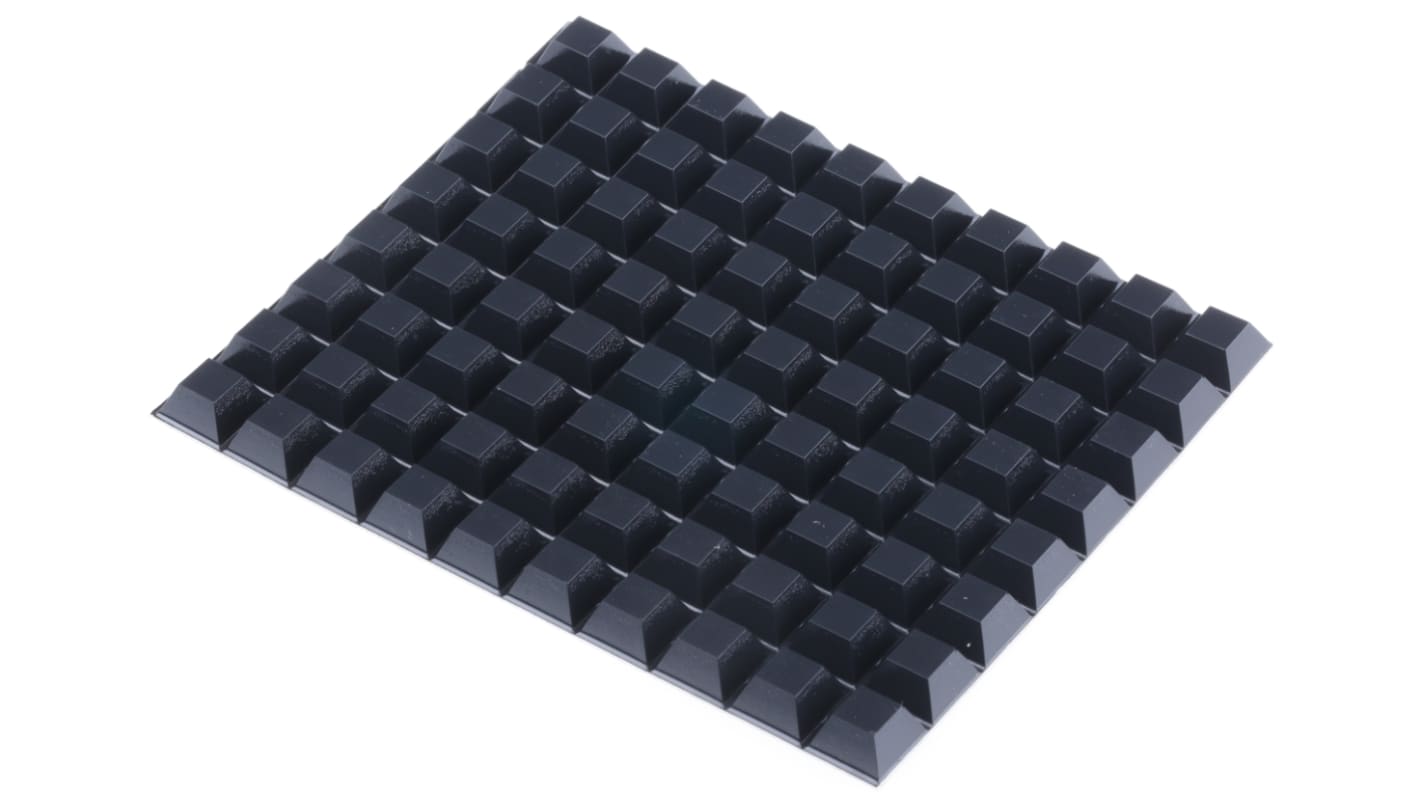 3M Tapered Square PUR Self Adhesive Feet, 12.7mm diameter 12.7mm width x 12.7mm length x 5.8mm height