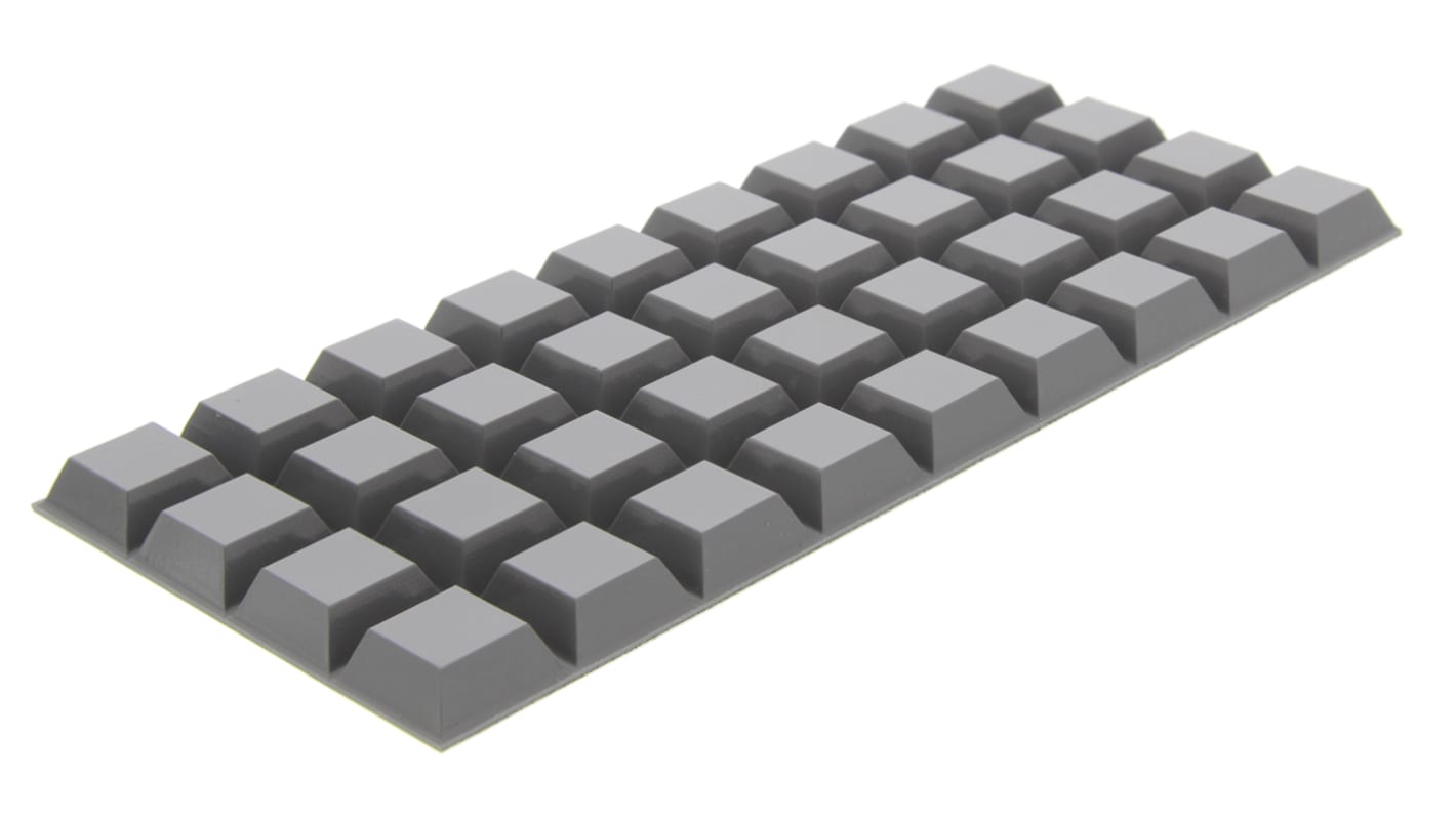 3M Tapered Square PUR Self Adhesive Feet, 20.5mm diameter 20.6mm width x 20.6mm length x 7.6mm height