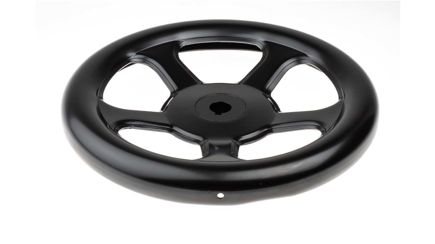 RS PRO Black Steel Hand Wheel, 250mm diameter