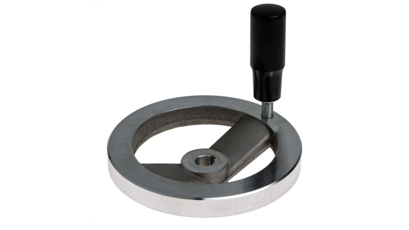 RS PRO Silver Die Cast Aluminium Hand Wheel, 125mm diameter