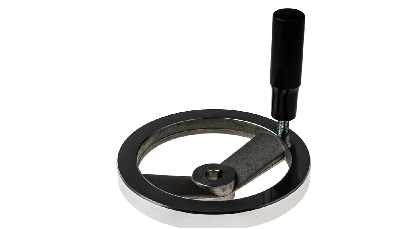 RS PRO Silver Die Cast Aluminium Hand Wheel, 160mm diameter