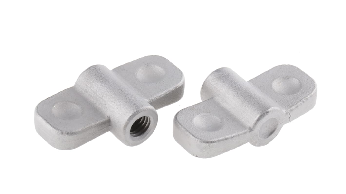 RS PRO Silver Wing Clamping Knob, M8, Threaded Hole