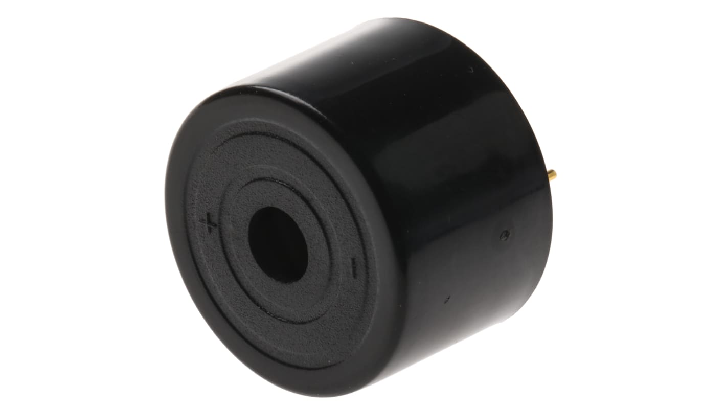 RS PRO 78dB Through Hole Continuous Internal Piezo Buzzer, 23.8 (Dia.) x 16mm, 3V dc Min, 20V dc Max