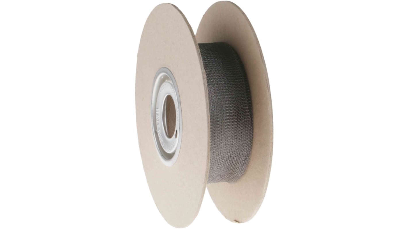 RS PRO Braided Monel Silver Cable Sleeve, 50.8mm Diameter, 15.24m Length