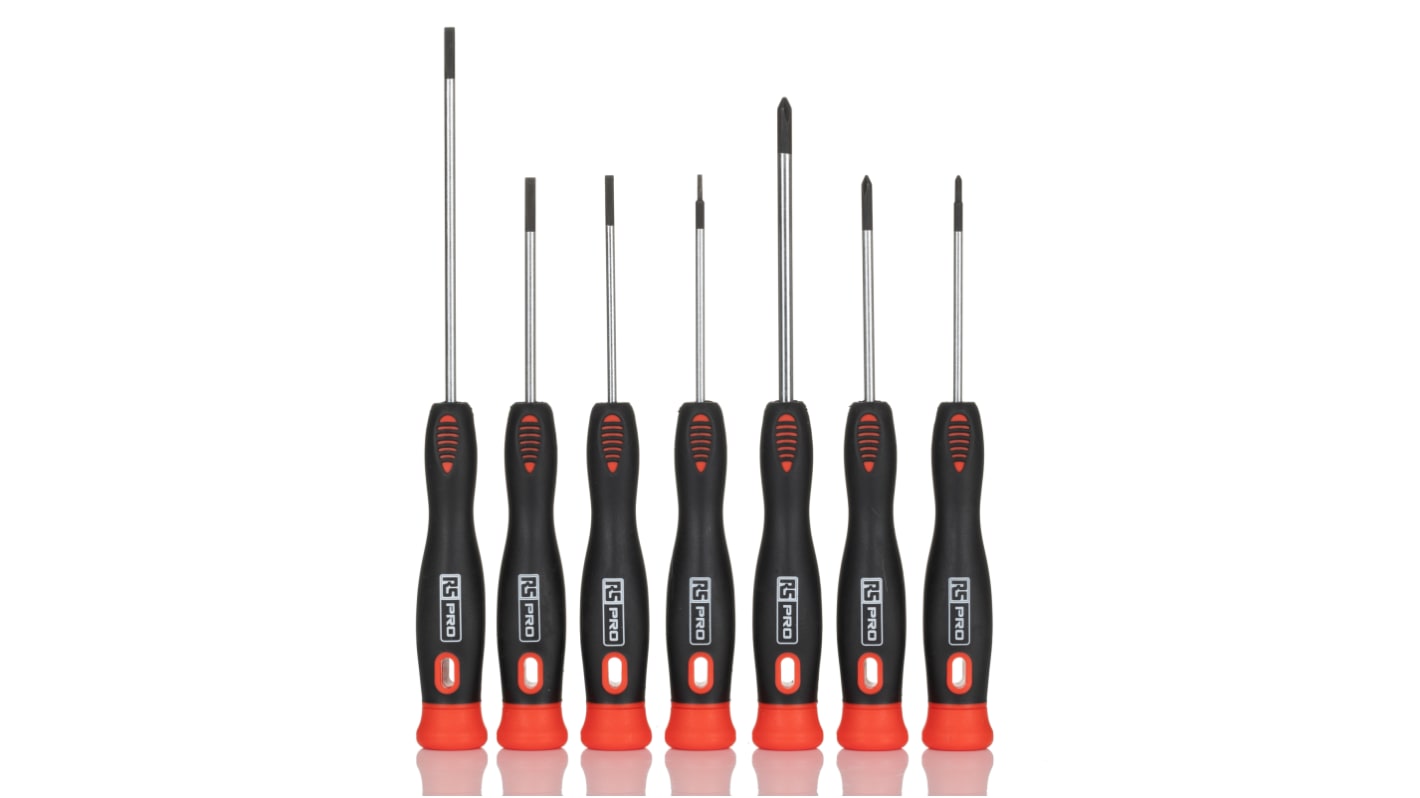 RS PRO Phillips; Slotted Precision Screwdriver Set, 7-Piece