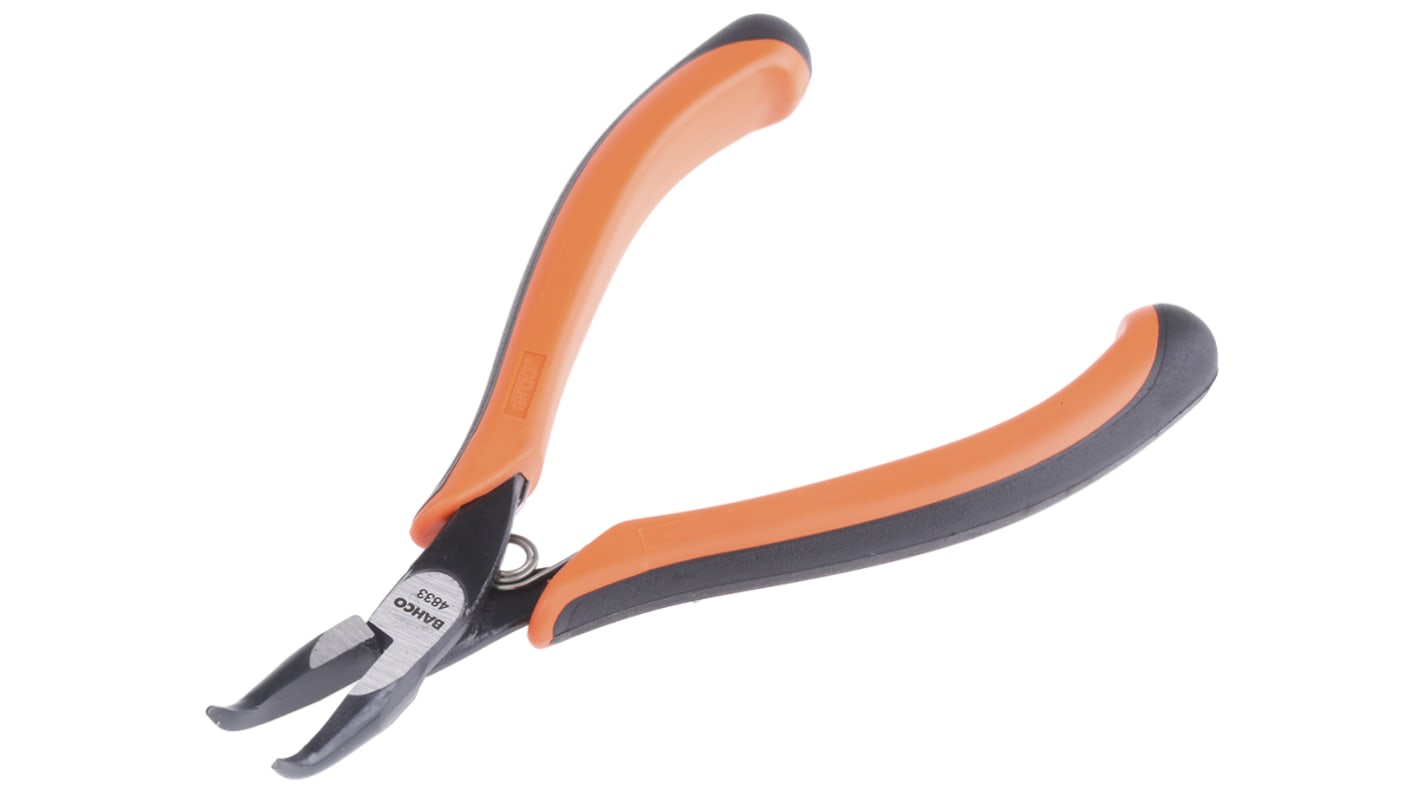 Bahco Long Nose Pliers, 130 mm Overall, Bent Tip, 23mm Jaw