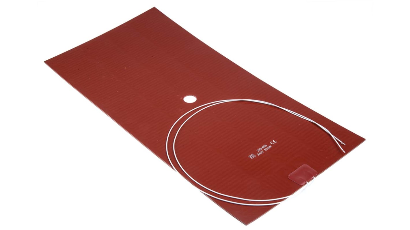 Tappetino riscaldante in silicone RS PRO, 240 V c.a., 533 W, 200 x 400mm, +200°C