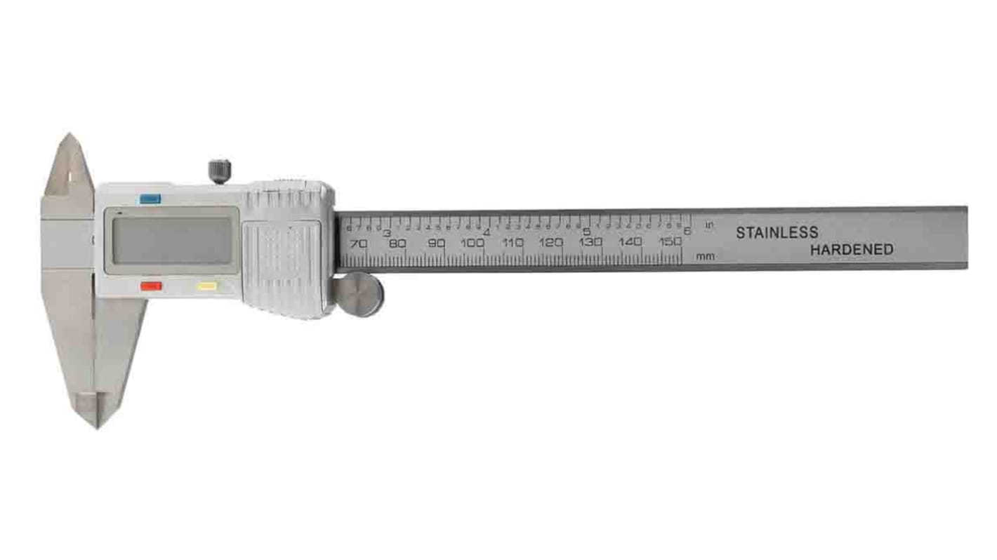 RS PRO 数字式卡尺, 英制/公制, 150mm, 6in容量, ±0.03 mm精度, 0.01 mm分辨率