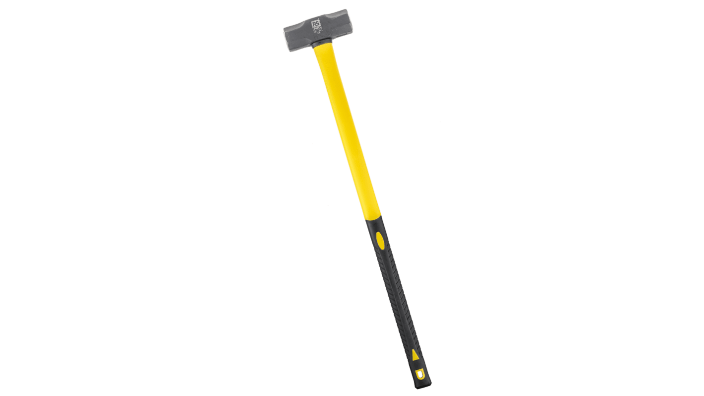 RS PRO Hammer, Vorschlaghammer aus Kohlenstoffstahl Fiberglas-Stiel 3.2kg 762,0 mm
