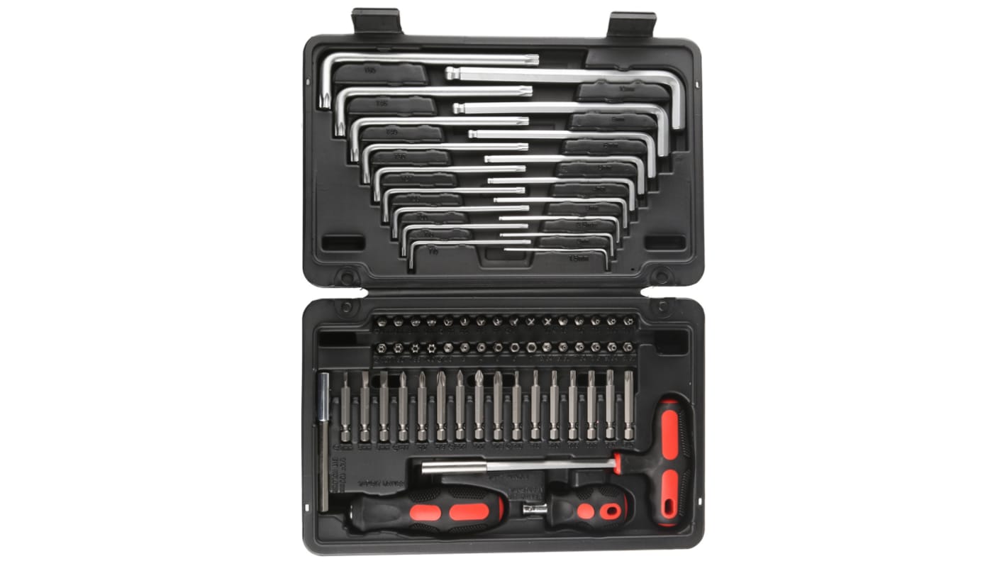 RS PRO 70 Piece Key Bit & Driver Tool Kit with Box