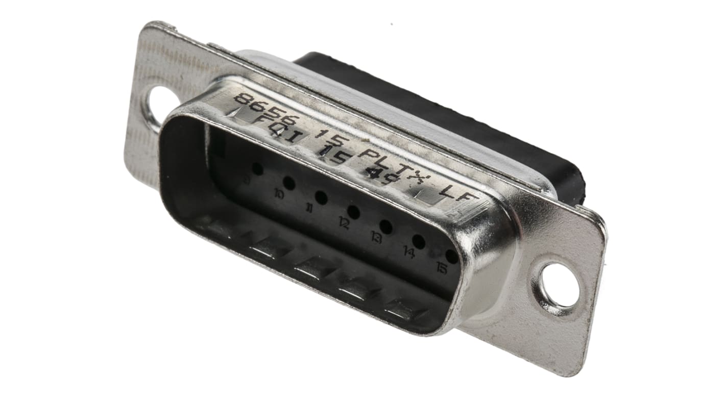 Amphenol Communications Solutions 8656 15 Way Cable Mount D-sub Connector Plug, 2.74mm Pitch