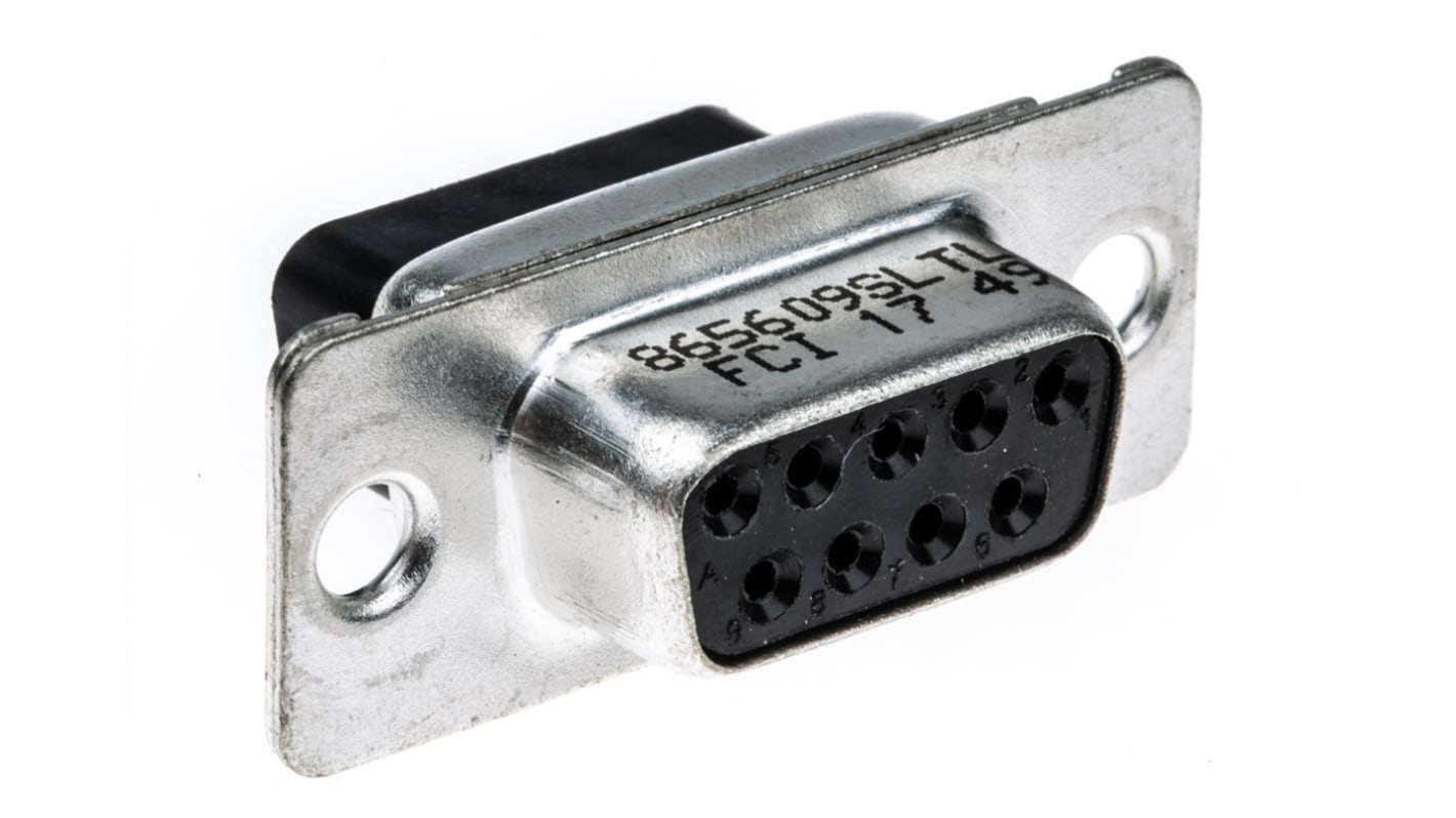 Connettore D-Sub Amphenol Communications Solutions, Femmina, 9 vie, terminazione a crimpare