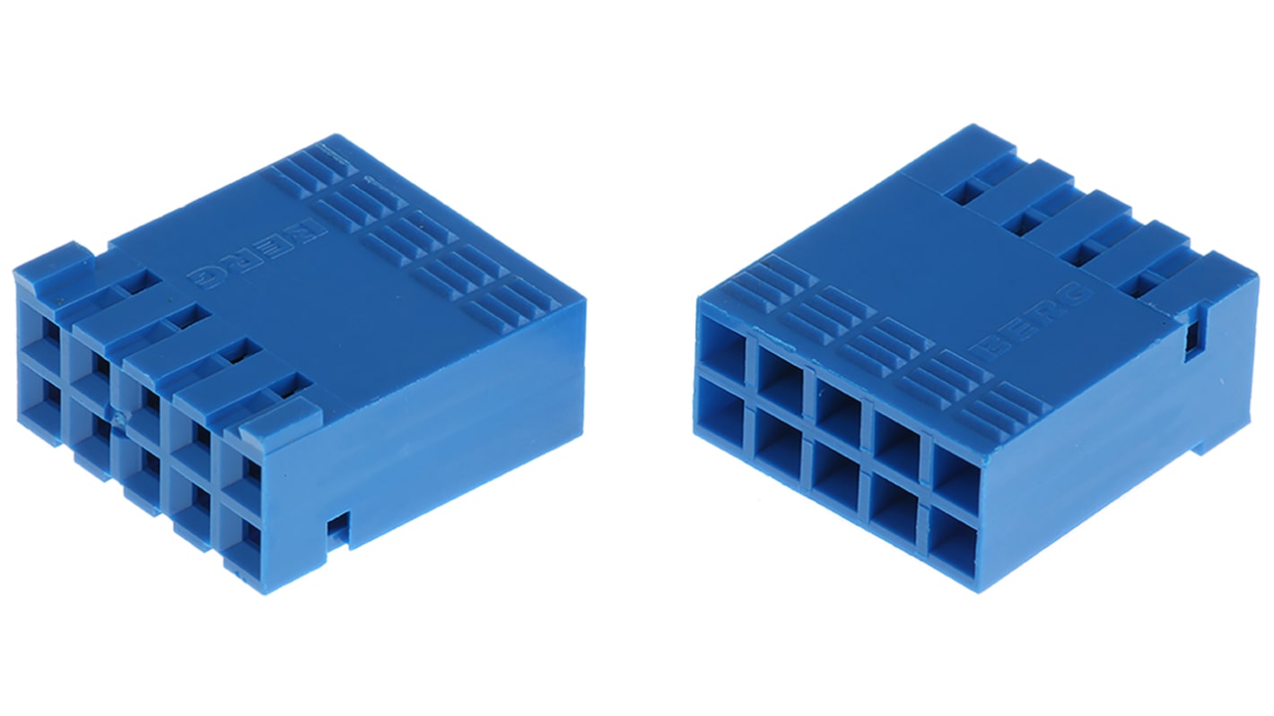 Amphenol ICC DUBOX Steckverbindergehäuse Buchse 2.54mm, 10-polig / 2-reihig Gerade, Kabelmontage