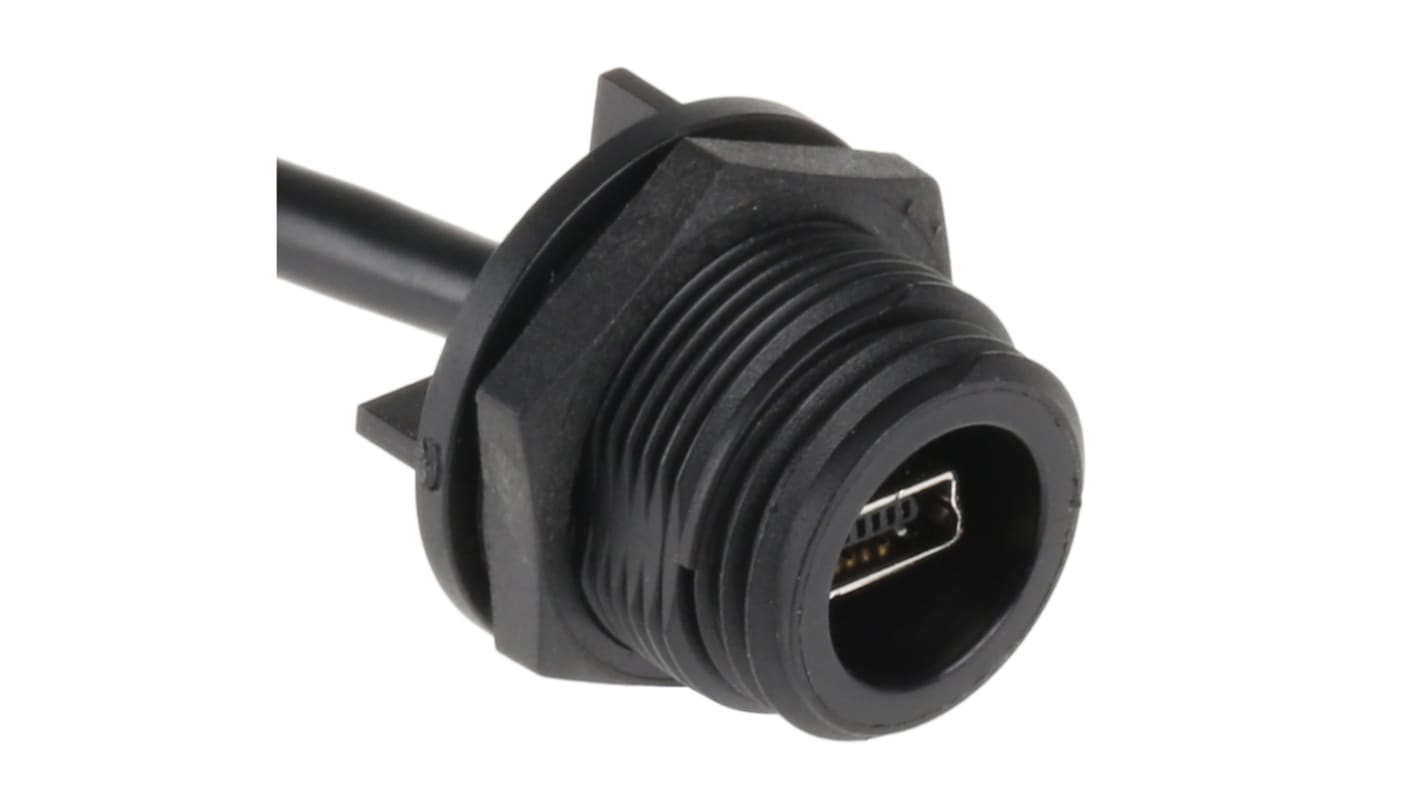 Kabel USB Złącze A Złącze rozgałęźne 5-stykowe Złącze B Mini USB B dł. 100mm Przewód USB USB 2.0 kolor: Czarny