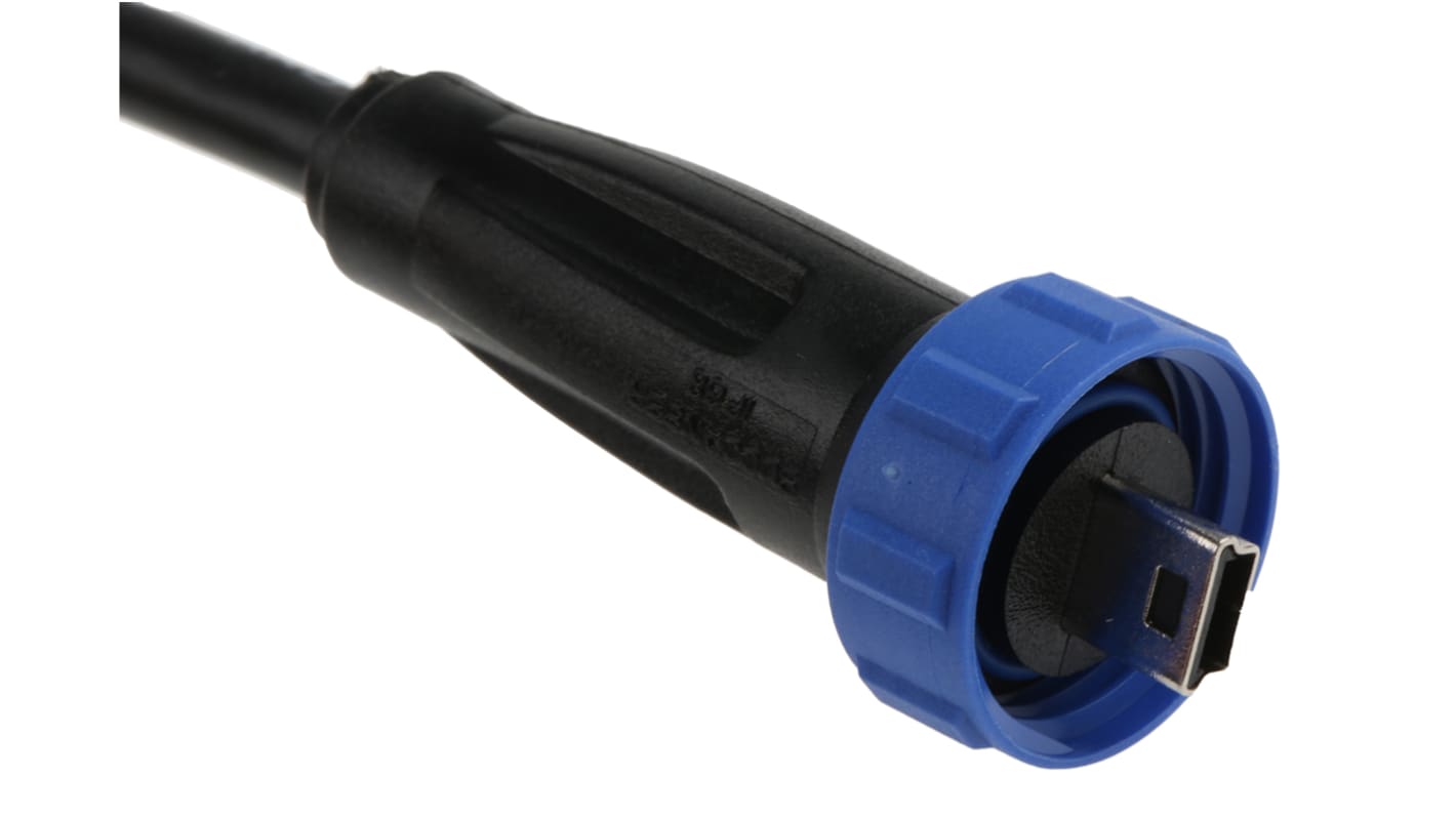 Bulgin USB 2.0, Male Mini USB B to Male USB A, 4.5m