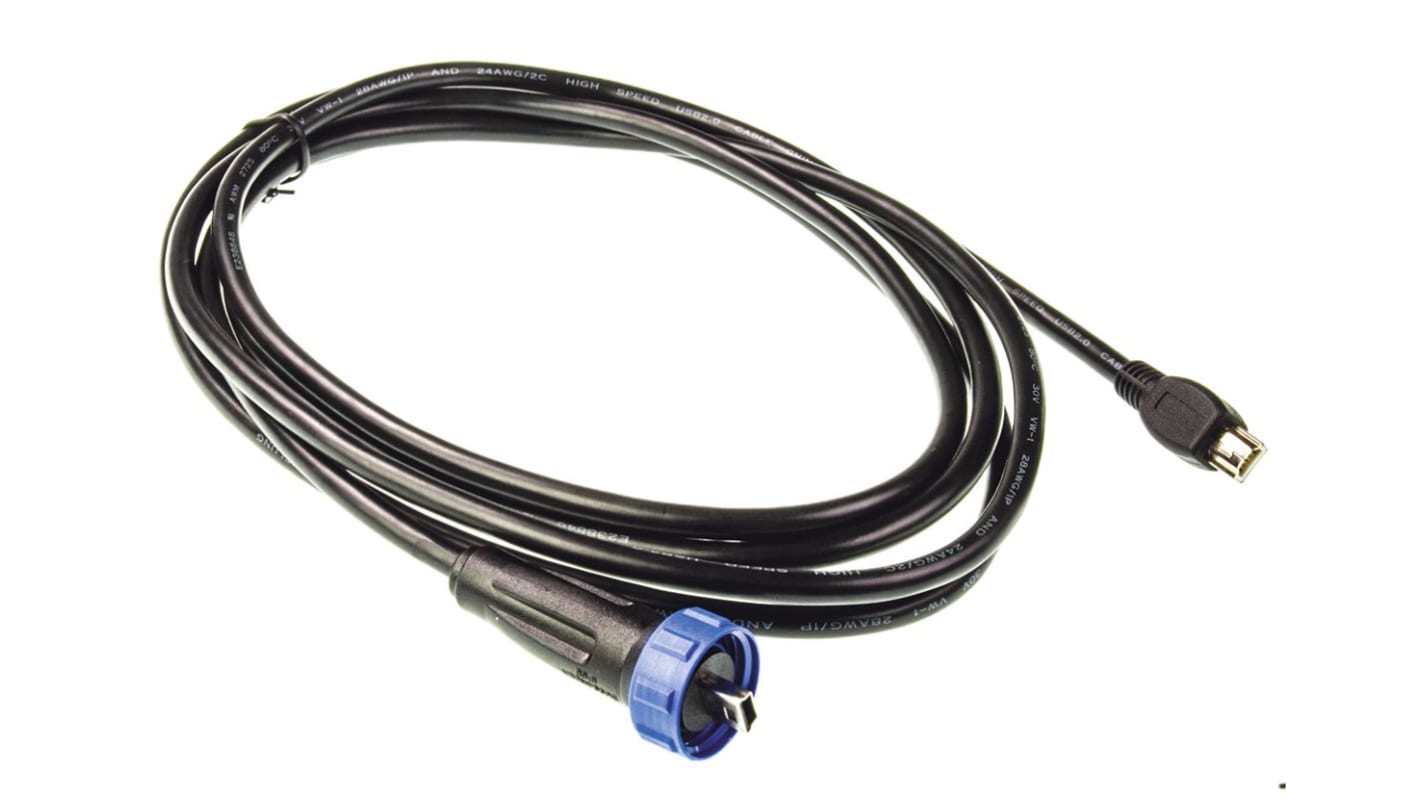 Kabel USB Złącze A Mini USB B Złącze B Mini USB A dł. 2m Przewód USB USB 2.0 kolor: Czarny