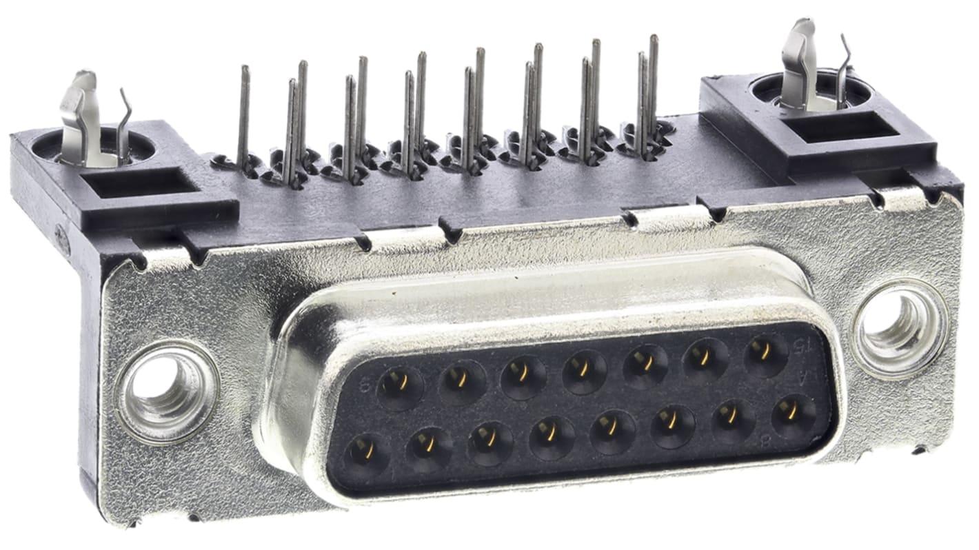 Amphenol Communications Solutions Delta D 15 Way Right Angle Through Hole D-sub Connector Socket, 2.74mm Pitch, with