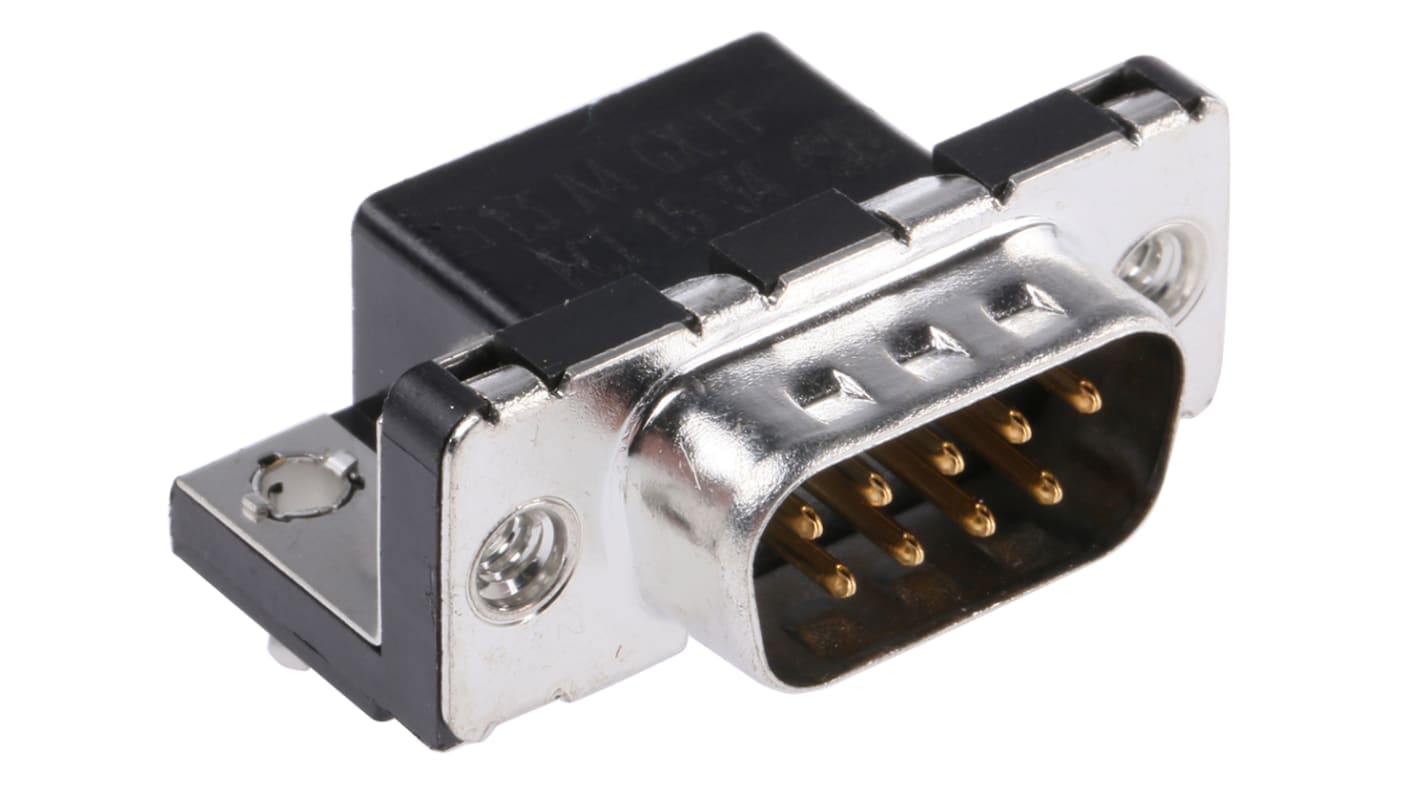 Amphenol ICC Delta D 9 Way Right Angle Through Hole D-sub Connector Plug, 2.74mm Pitch, with 4-40 UNC Inserts