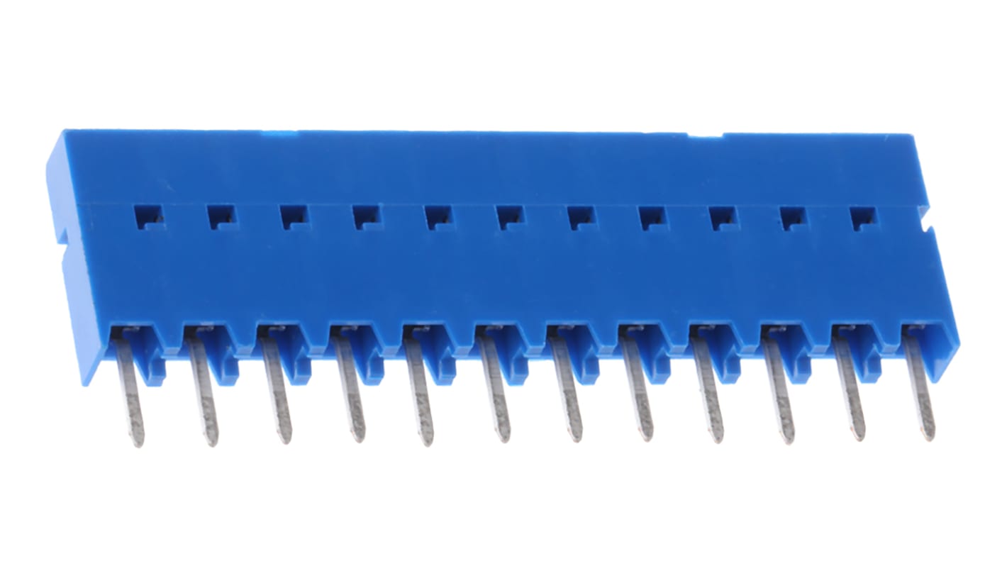 Amphenol ICC Dubox Series Straight Through Hole Mount PCB Socket, 12-Contact, 1-Row, 2.54mm Pitch, Solder Termination