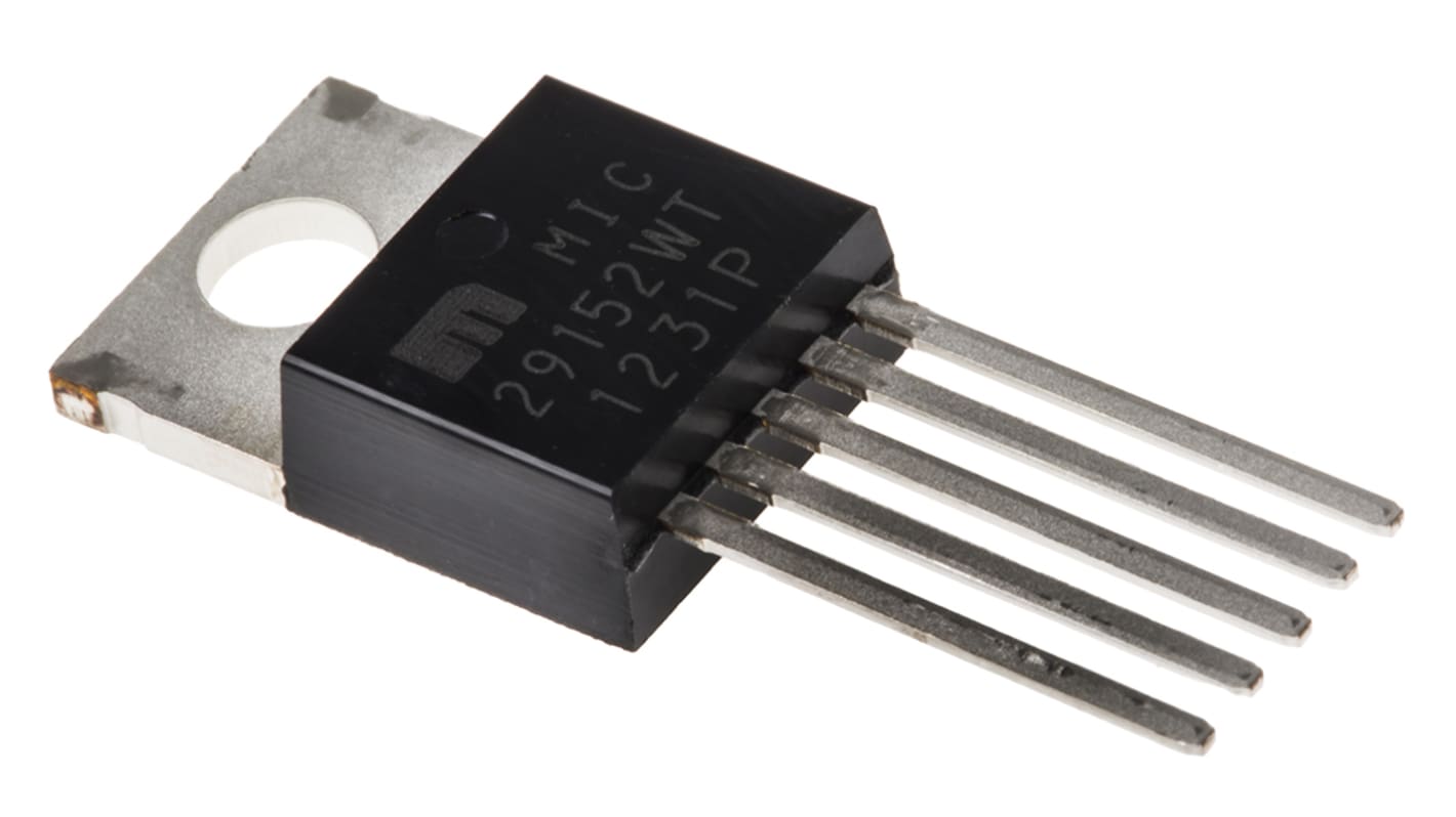 Microchip LDO稳压芯片, 1.25 → 26 V输出, 1.5A最大输出, 单路输出, TO-220, 通孔, 5针