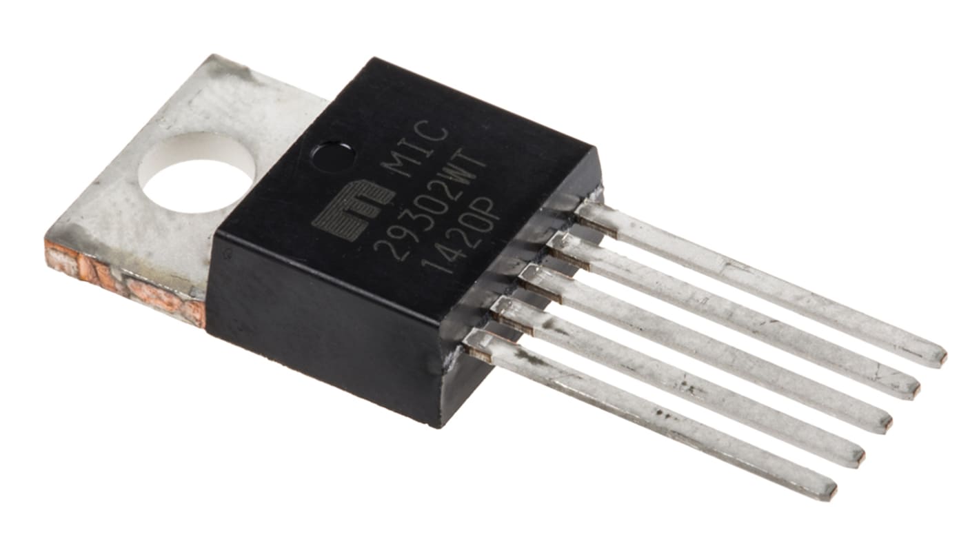 Microchip LDO稳压芯片, 1.25 → 26 V输出, 3A最大输出, 单路输出, TO-220, 5针, 通孔安装, -40 °C→+125 °C, ±1%精度