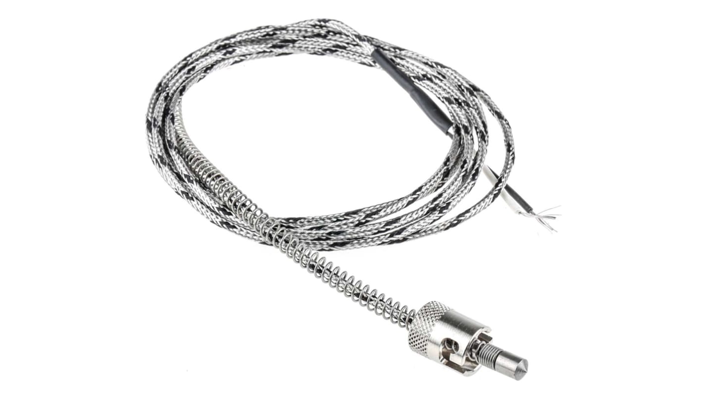 RS PRO J型热电偶, 探头Φ6mm x 170mm, 可测+350°C, 线长2m, 电缆接端, 不锈钢探头, 0.7 s响应