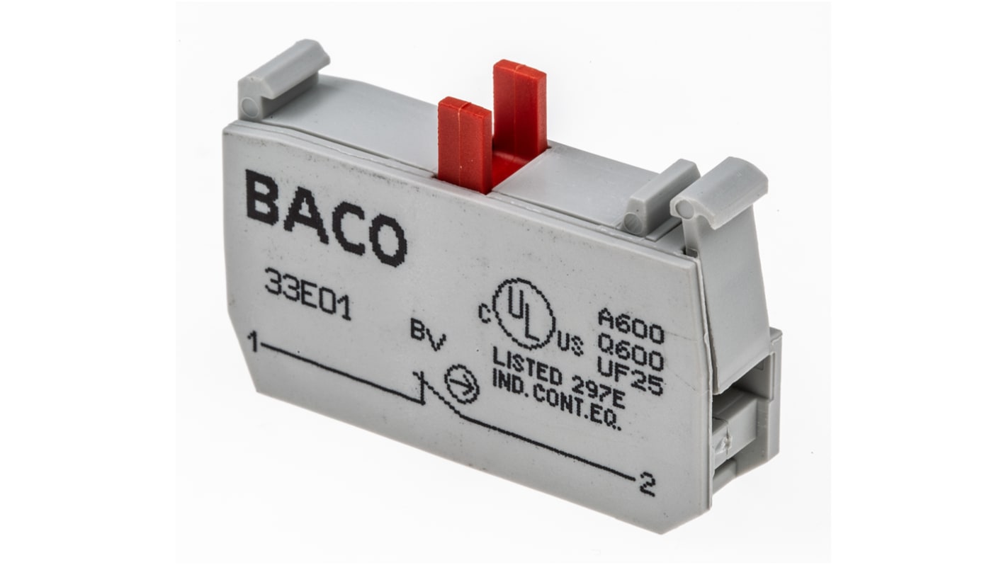 BACO BACO Series Contact Block, 600V, 1NC