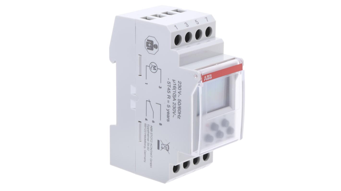 Interrupteur horaire pour rail DIN ABB, 230 V c.a. 1 canal