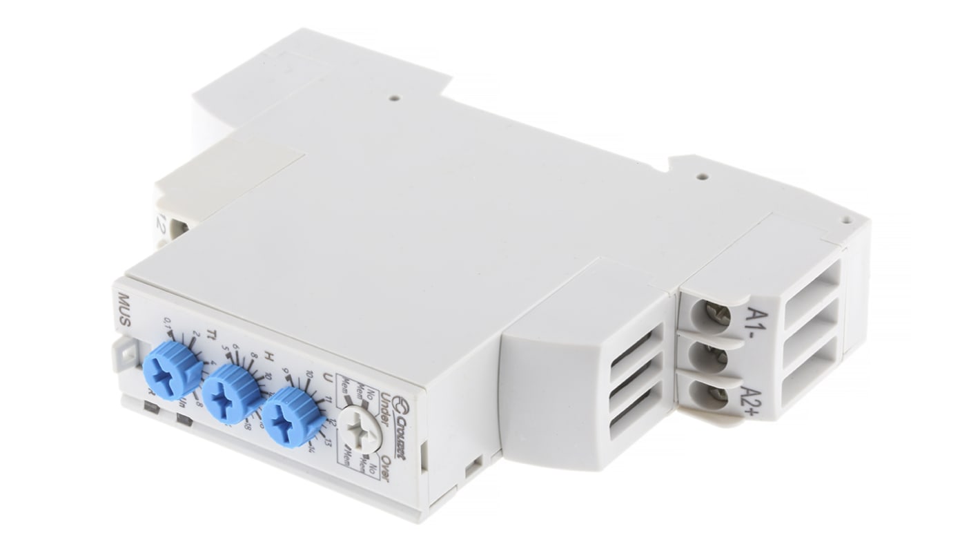 Crouzet 过压/电压继电器, 单相, DIN导轨安装, SPDT, 可感应9 → 15V 直流