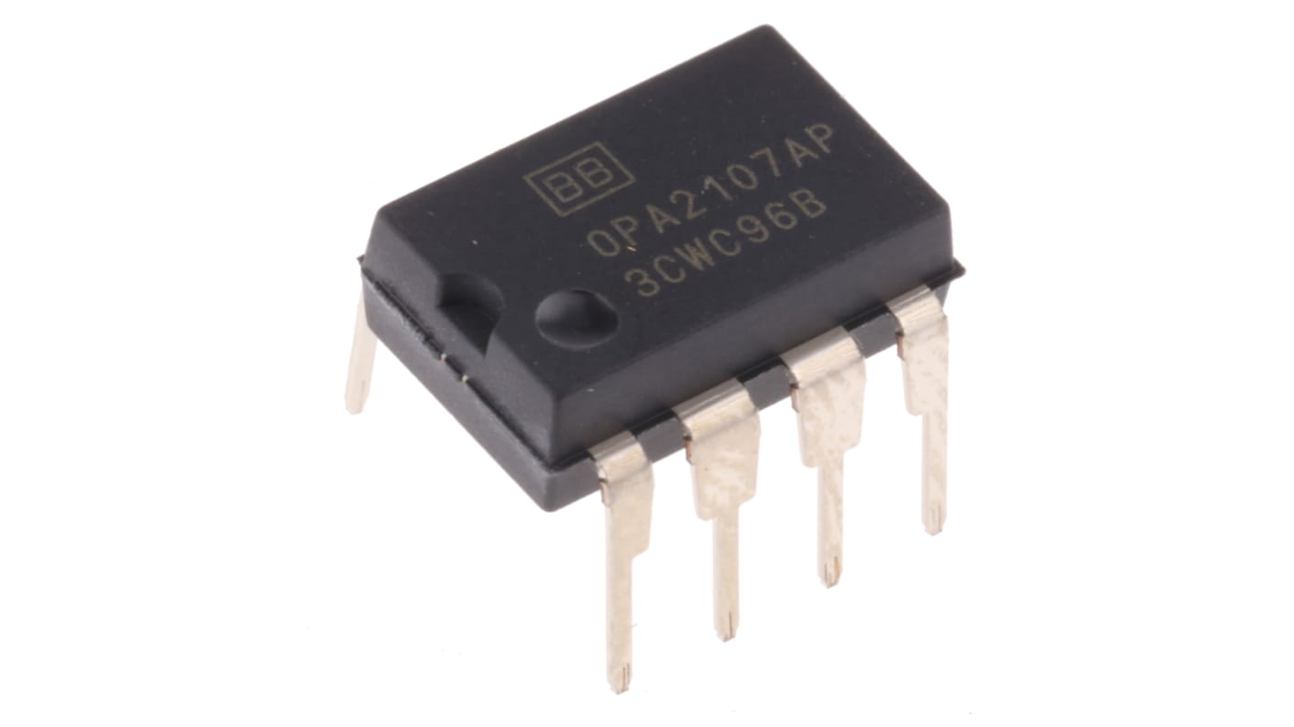 OPA2107AP Texas Instruments, Precision, Op Amp, 4.5MHz, 8-Pin PDIP