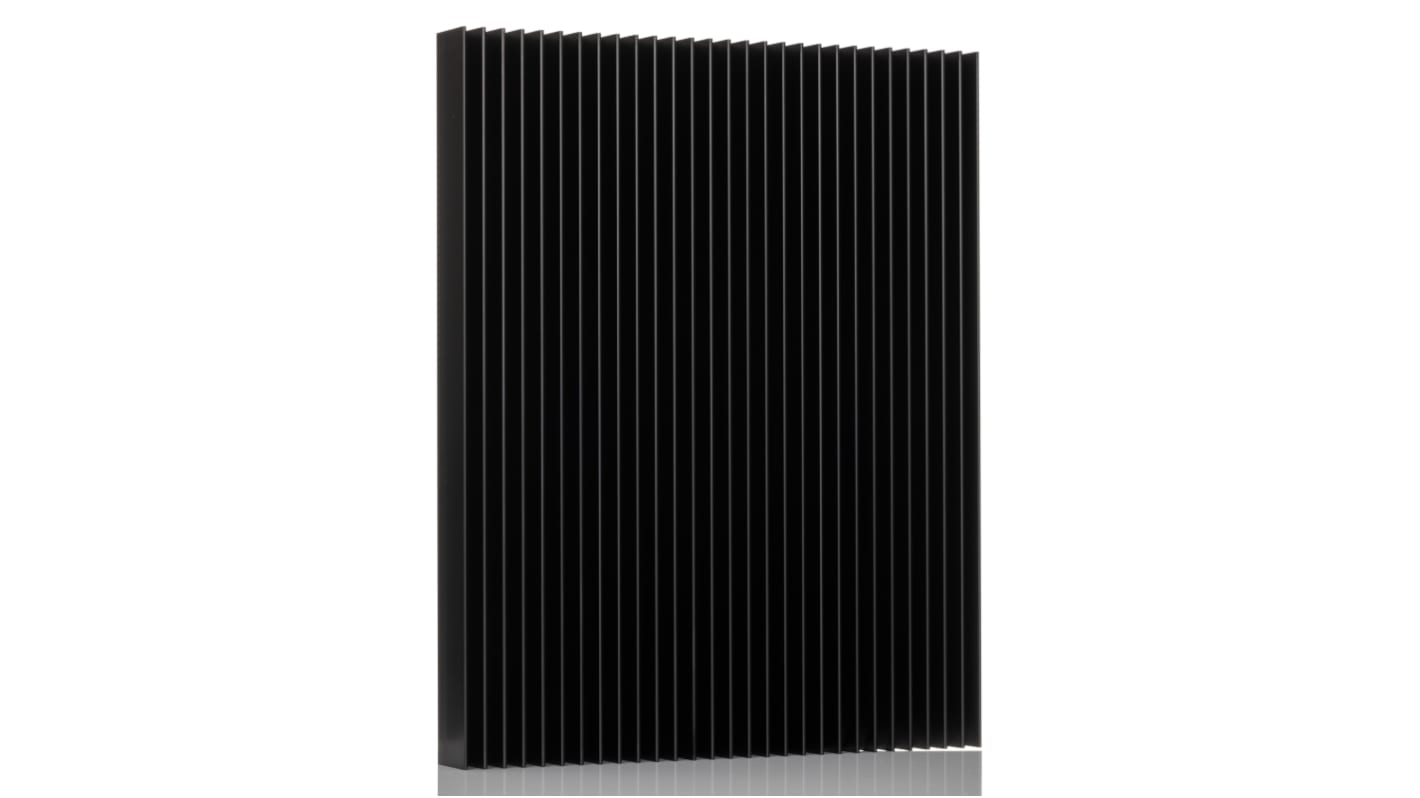 RS PRO 电子散热器, 铝制, 250 x 200 x 25mm, 0.58K/W, 黑色
