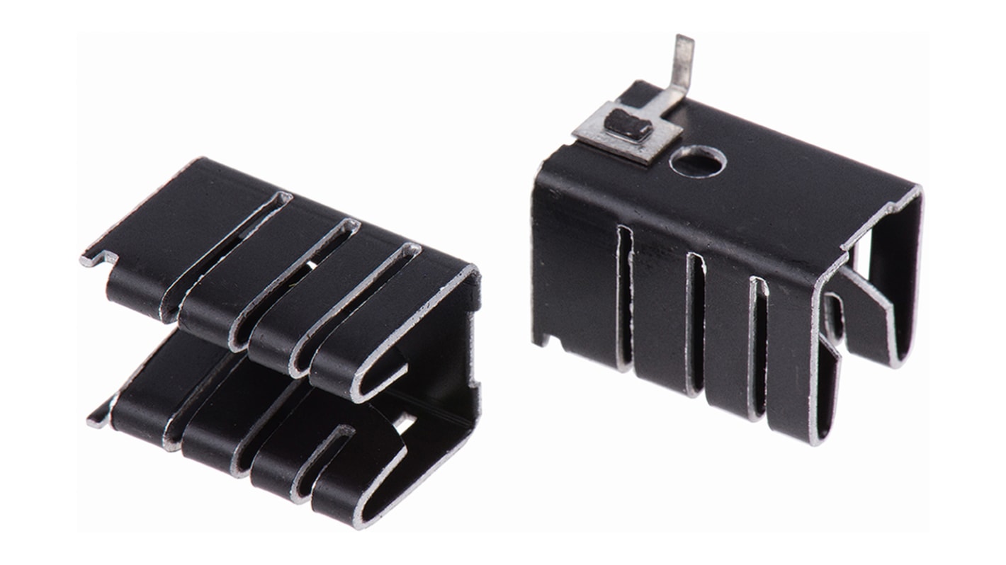 AAVID 电子散热器, 19.5 x 12.7 x 13mm, 25°C/W, 焊接安装, 黑色 437683