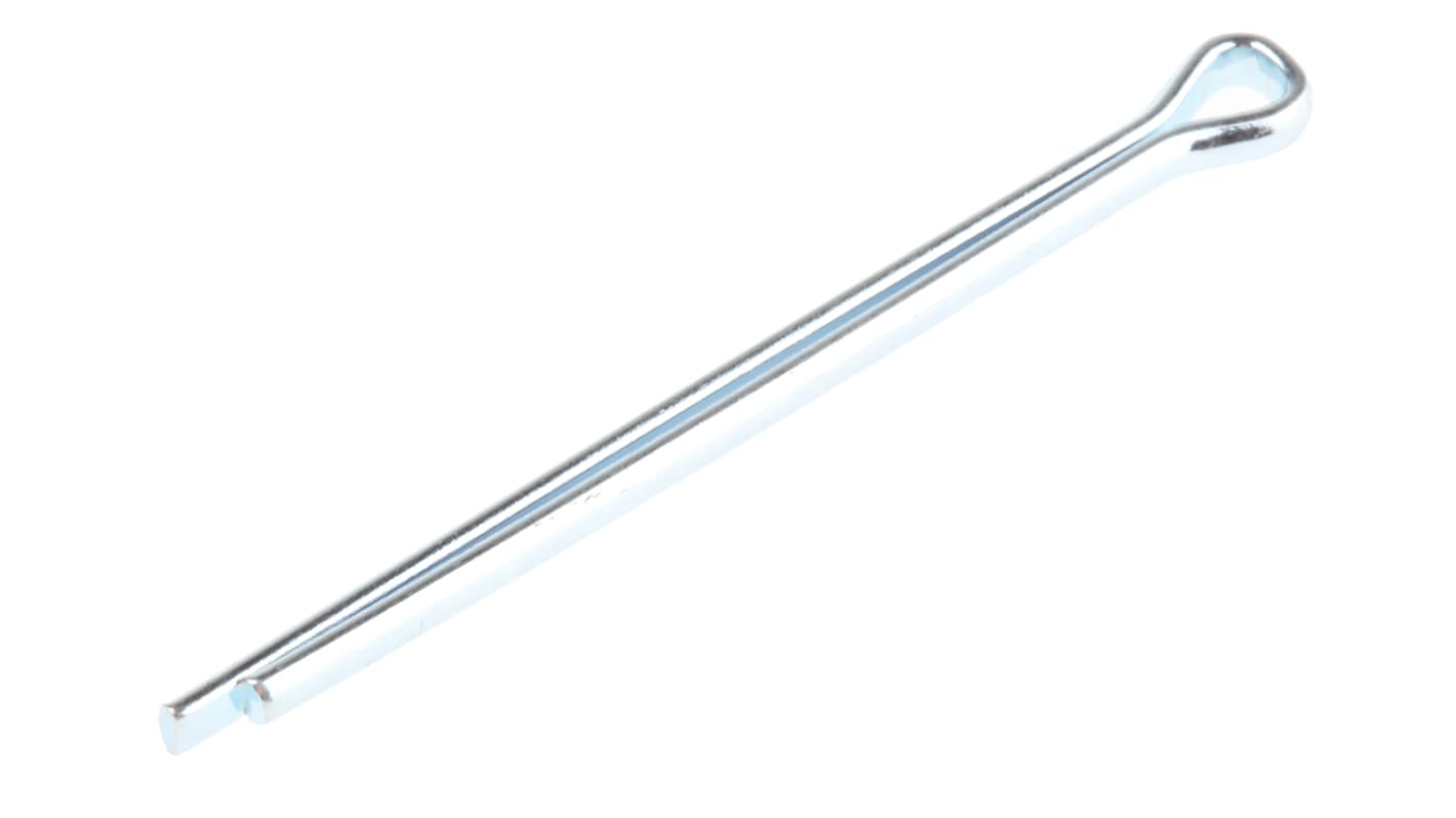 RS PRO 38.1mm Bright Zinc Plated Steel Split Pin, 2.4mm Diameter