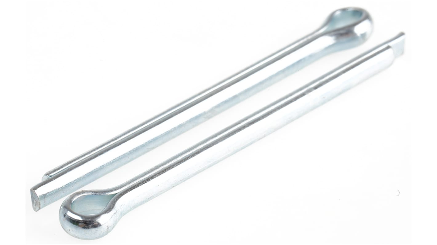 RS PRO 50.8mm Bright Zinc Plated Steel Split Pin, 4mm Diameter