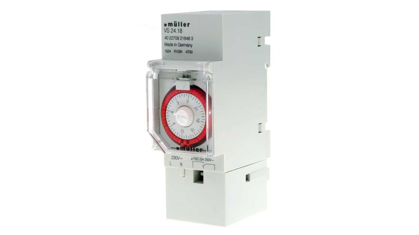 Muller Analogue DIN Rail Time Switch 230 V ac, 1-Channel