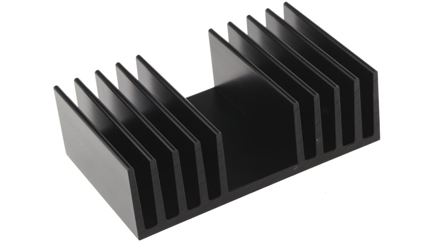 RS PRO Heatsink, Universal Rectangular Alu, 1.2K/W, 75 x 120 x 37mm