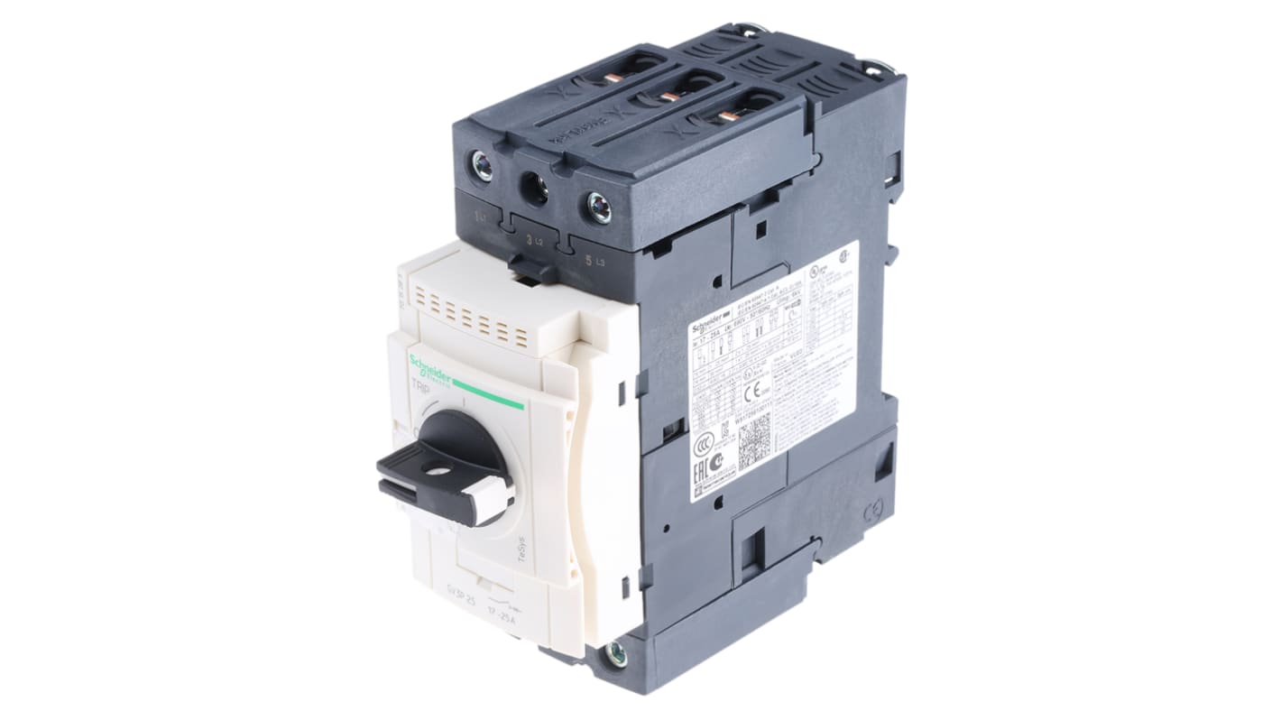 Schneider Electric TeSys Thermal Circuit Breaker - GV3 3 Pole 690V Voltage Rating DIN Rail Mount, 23A Current Rating