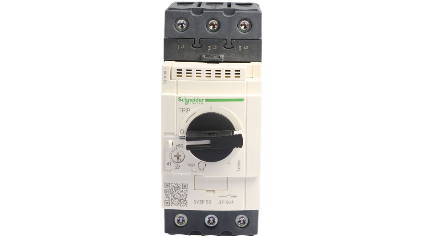 Schneider Electric TeSys Thermal Circuit Breaker - GV3 3 Pole 690V Voltage Rating DIN Rail Mount, 50A Current Rating