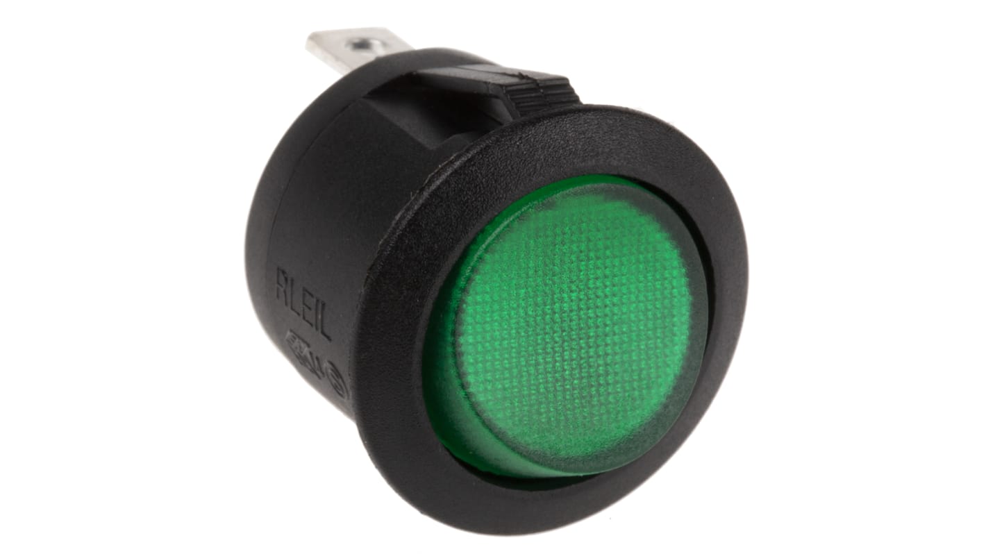 Interruttore a bilanciere RS PRO, SPST, On-Off Illuminato, Verde